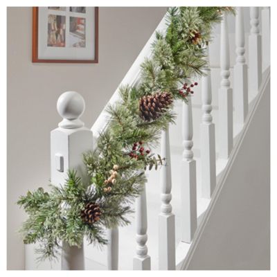 Buy Tesco 6ft Christmas Garland with White &amp; Red Berries from our All