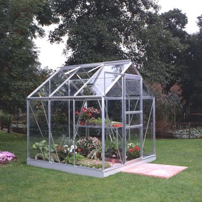 Buy Halls 6x6 Popular Aluminium Greenhouse + Aluminium Base - Toughened ...