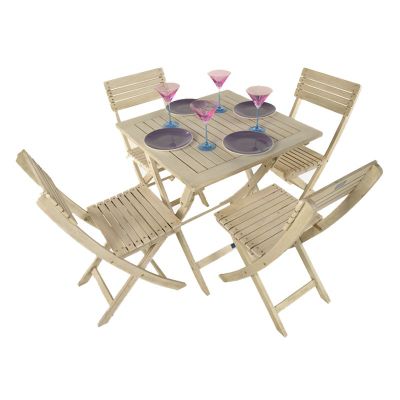 folding table seater painted wooden square limed bistro washed chair garden tesco outdoor