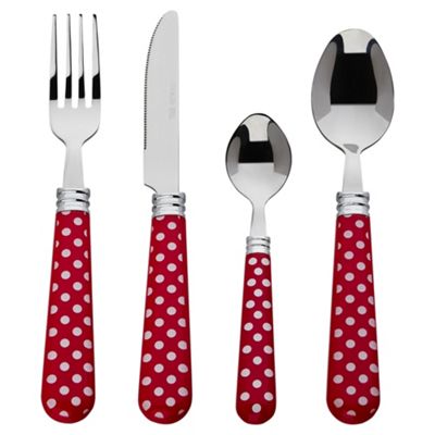 Buy Polka Dot 16 Piece Red Cutlery Set from our All Cutlery range - Tesco