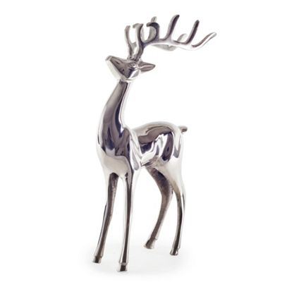 Buy Large Polished Aluminium Standing Deer Stag Christmas Ornament from ...