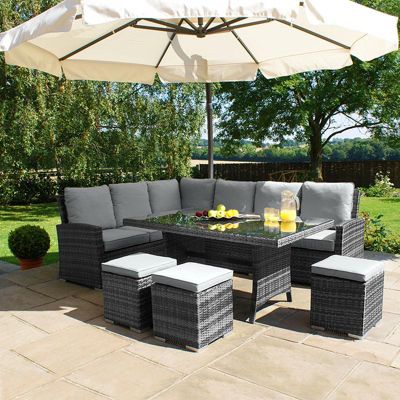 Buy Maze Rattan - Kingston Corner Sofa Dining Set - Grey from our