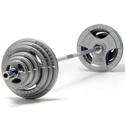 Buy exercise 145kg Olympic Weight Set with 7ft Olympic Bar ...