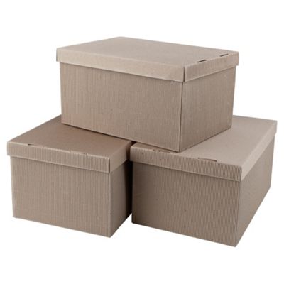 Buy Plain Cardboard Storage Box (A3 Paper Box Size) 3pk from our ...