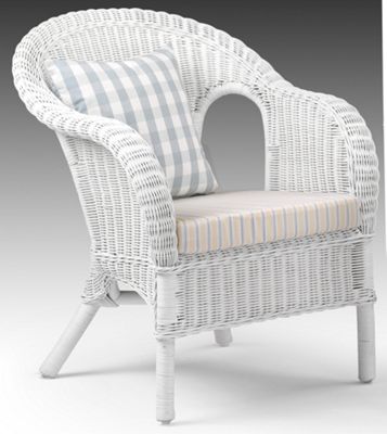 Buy Wicker Valley Jasper Rattan Chair with Cushion in White from our Armchairs & Occasional 