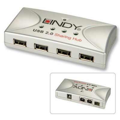 Buy Lindy USB 2.0 4 Port Sharing Hub White from our Computer Cables