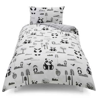 Panda Single Bed Set Bluezoo Kids White Pandas Duvet Cover And