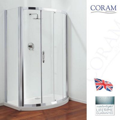 Buy Coram Premier Bow Front Sliding Door Shower Enclosure, 1200mm X 