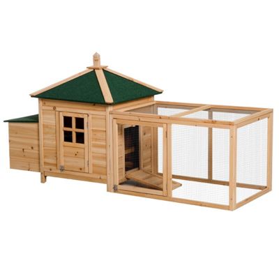 Pawhut 772 Wooden Chicken Coop Hen Hutch House Outdoor Poultry