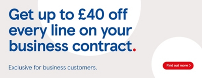 Get up to £40 off business banner 