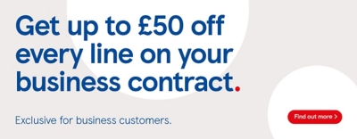 Get up to £50 off business banner 