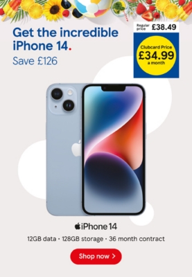 Save £126 on iPhone 14 with clubcard prices