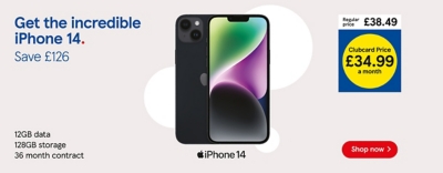 Save £126 on the incredible iPhone 14 with Clubcard Prices