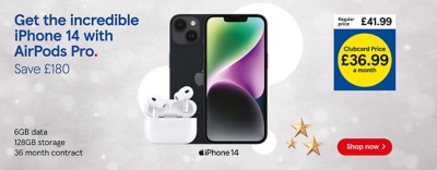 Save £180 on the iPhone 14 and Airpods Pro with Clubcard Prices