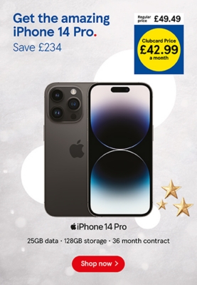 Save £234 on iPhone 14 Pro with Clubcard prices