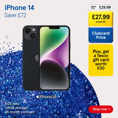 Save £72 on iPhone 14 with Clubcard Prices