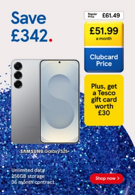 Save £342 on Samsung Galaxy S25+ with Clubcard prices.