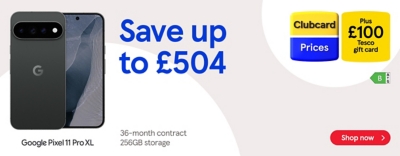Save up to £504 on Google Pixel 11 Pro XL plus £100 gift card with Clubcard prices