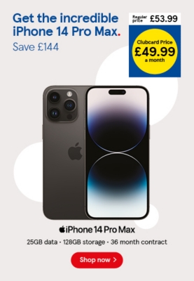 iPhone 14 Pro Max, save £144 with Clubcard price