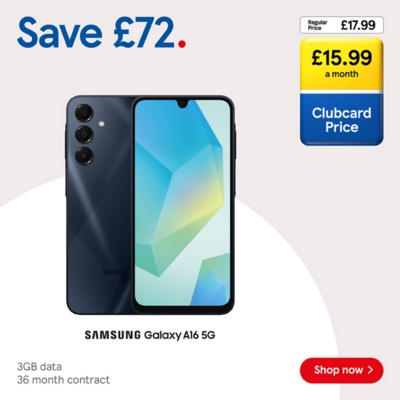Save £72 on Samsung Galaxy A16 with Clubcard Prices