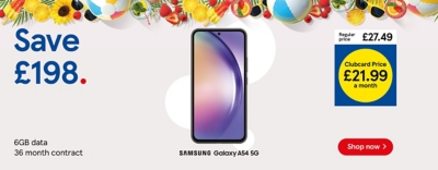 Save £198 on Samsung A54 with clubcard price