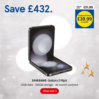 Save £432 on Samsung Galaxy Z Flip5 with Clubcard prices