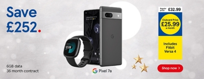 Save £252 on Google Pixel 7a and Fitbit Versa 4 with Clubcard Prices