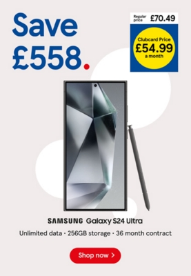 Save £558 on the Samsung Galaxy S24 Ultra 5G with Clubcard prices