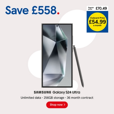 Save £558 on the Samsung Galaxy S24 Ultra 5G with Clubcard prices