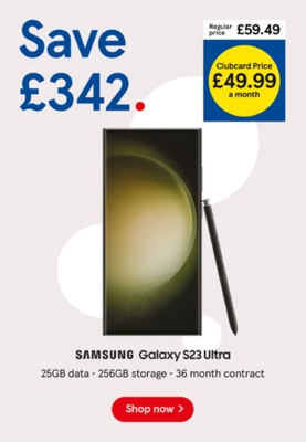 Save £342 on Samsung Galaxy S23 Ultra with Clubcard Prices