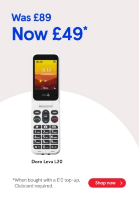 Buy Pay as you go Doro Leva L20 - Now £49 when bought with top up, Clubcard required.