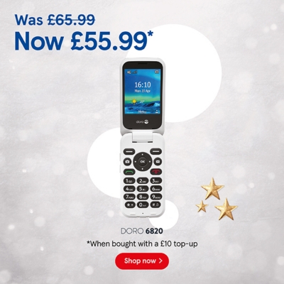 Buy Pay as you go Doro 6820 for £55.99 when bought with to £10 top up