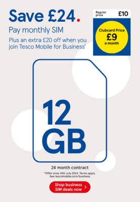 Save £24 on SIM only contract with Clubcard Prices