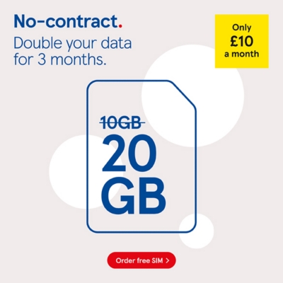 No contract SIM, get double data on £10 bundle