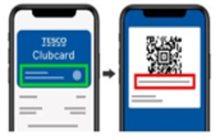 Tesco Clubcard number on grocery and Clubcard app