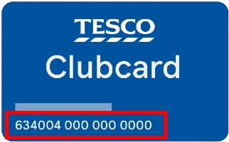 Tesco Clubcard number on physical Clubcard