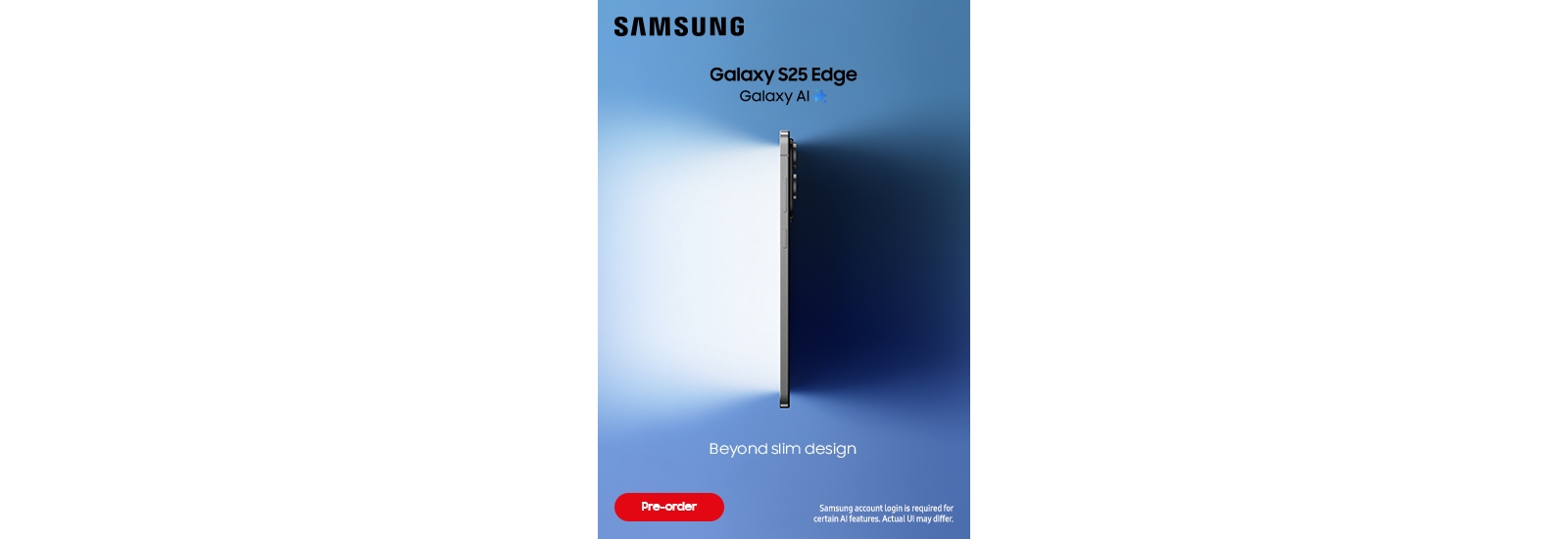 Pre order the Samsung Galaxy S25 Edge and save £450 with Clubcard Prices