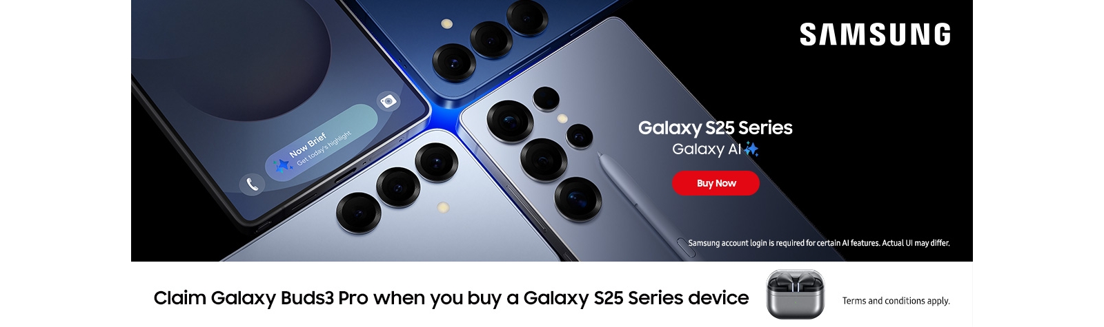 Claim Galaxy Buds3 Pro when you buy a Galaxy S25 Series device
