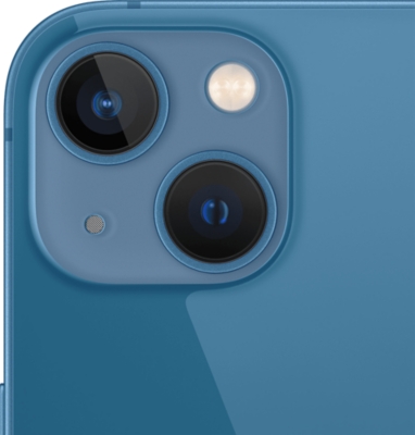 iPhone 13 in Blue camera zoomed in