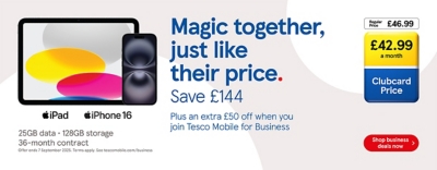 iPhone 16 with Apple iPad (A16) with Clubcard prices for your business