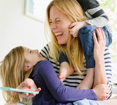 Woman with children